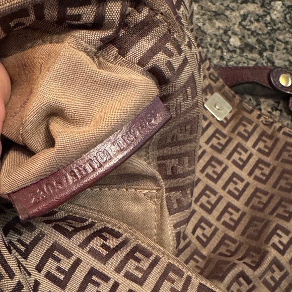 Fendi Zucchino Brown and Dark Brown Monogram flap shoulder Bag - Picture 13 of 17